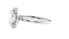 Oval Halo Plain Band Diamond Engagement Ring