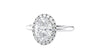 Oval Halo Plain Band Diamond Engagement Ring