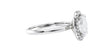 Oval Halo Plain Band Diamond Engagement Ring