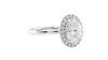 Oval Halo Plain Band Diamond Engagement Ring