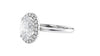 Oval Halo Plain Band Diamond Engagement Ring