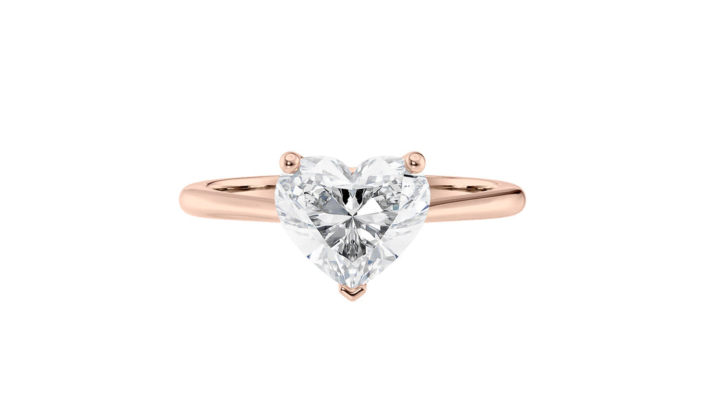 Heart Solitaire with Diamond Bridge Engagement Ring