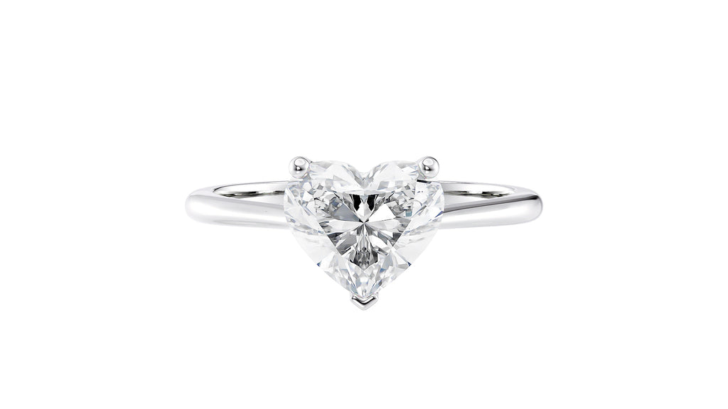 Heart Solitaire with Diamond Bridge Engagement Ring