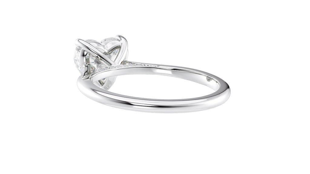 Heart Solitaire with Diamond Bridge Engagement Ring