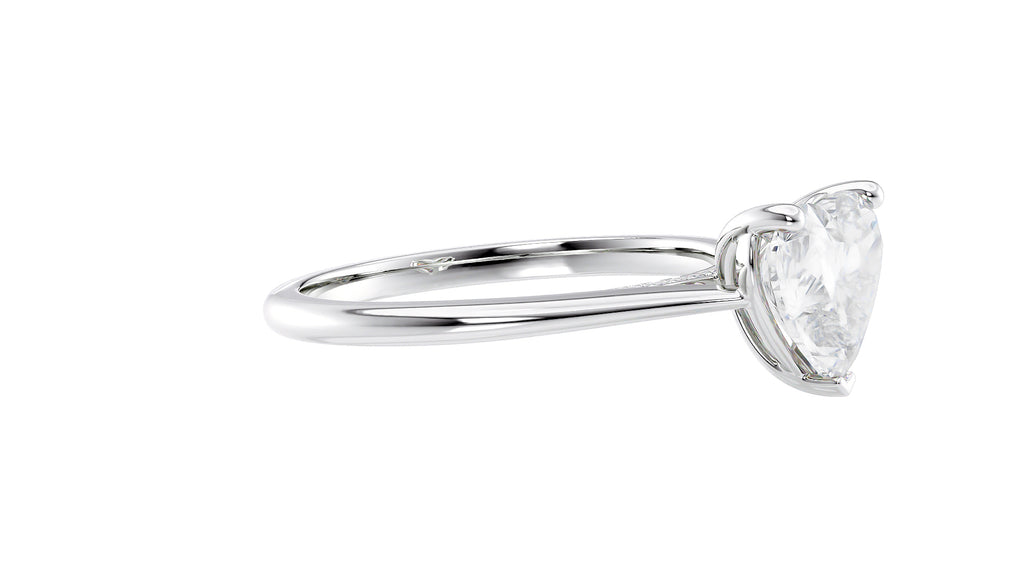 Heart Solitaire with Diamond Bridge Engagement Ring