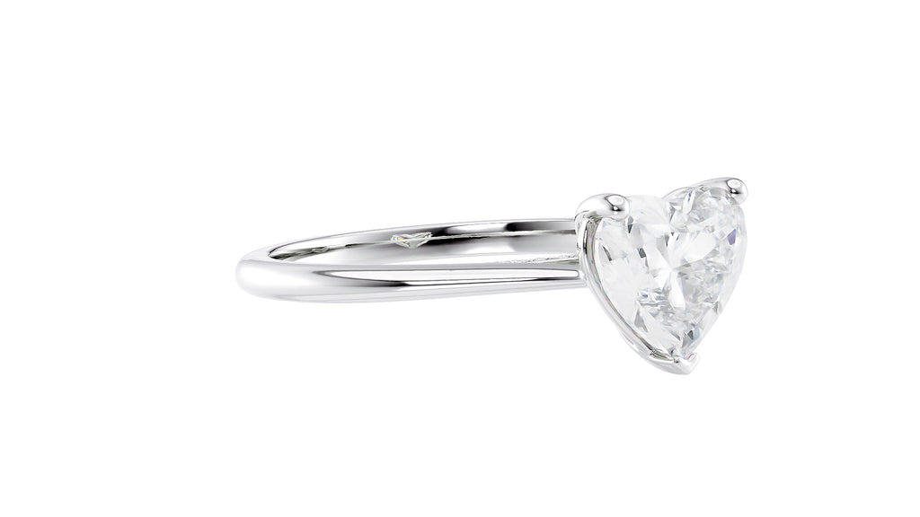 Heart Solitaire with Diamond Bridge Engagement Ring