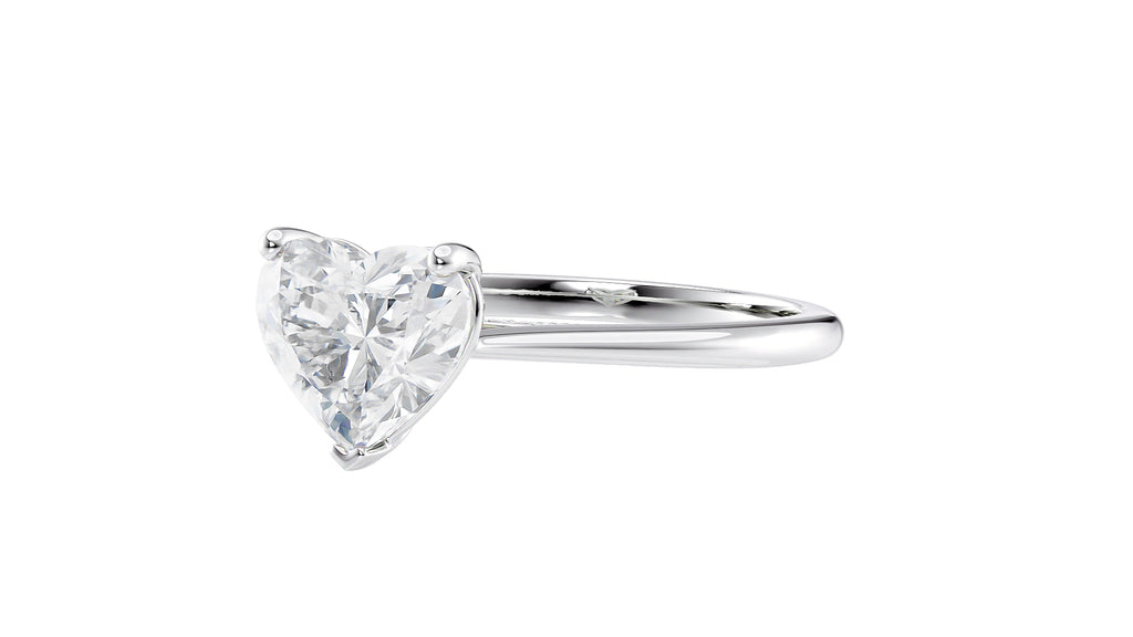 Heart Solitaire with Diamond Bridge Engagement Ring