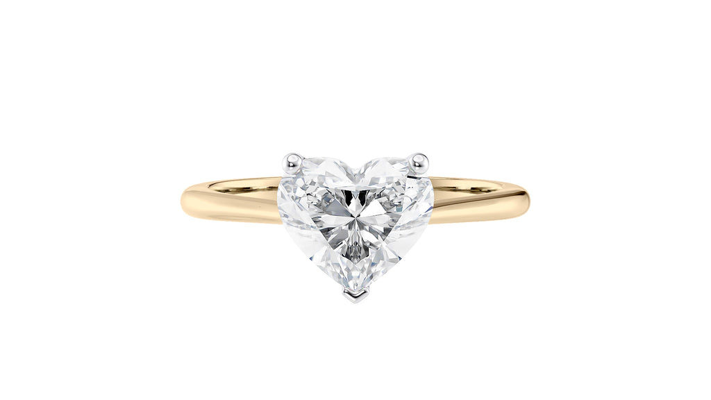 Heart Solitaire with Diamond Bridge Engagement Ring