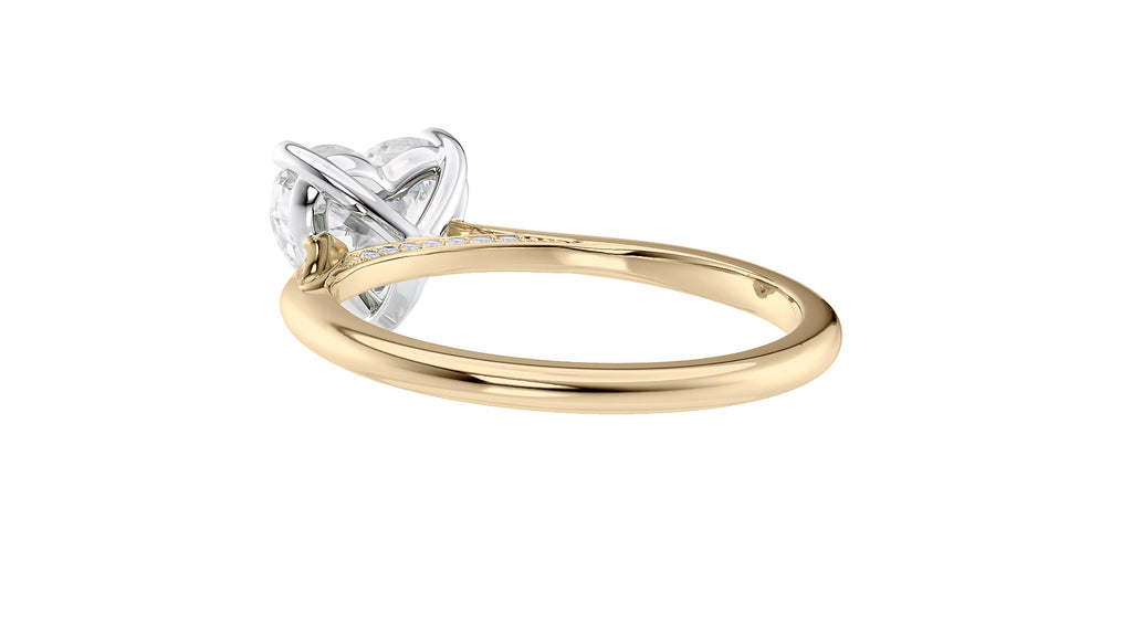 Heart Solitaire with Diamond Bridge Engagement Ring