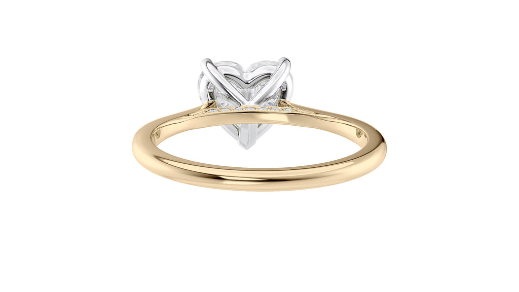 Heart Solitaire with Diamond Bridge Engagement Ring