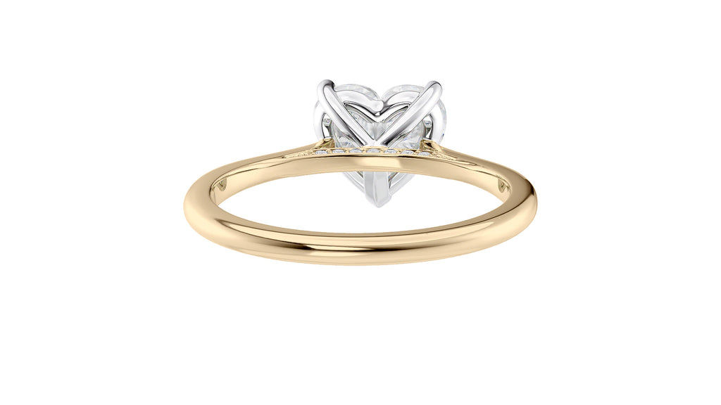 Heart Solitaire with Diamond Bridge Engagement Ring