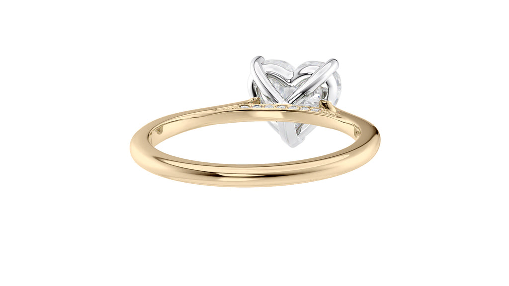 Heart Solitaire with Diamond Bridge Engagement Ring