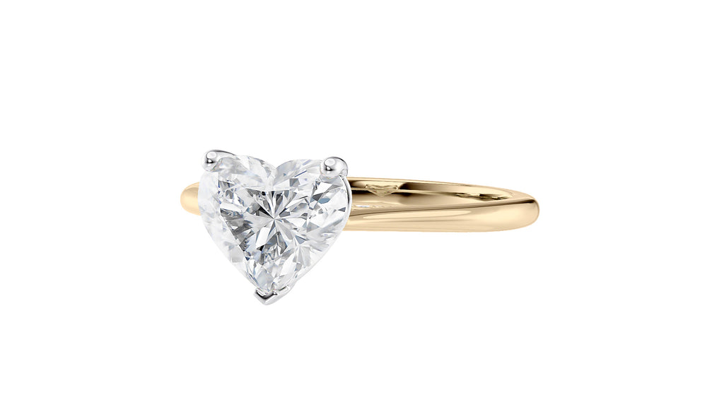 Heart Solitaire with Diamond Bridge Engagement Ring