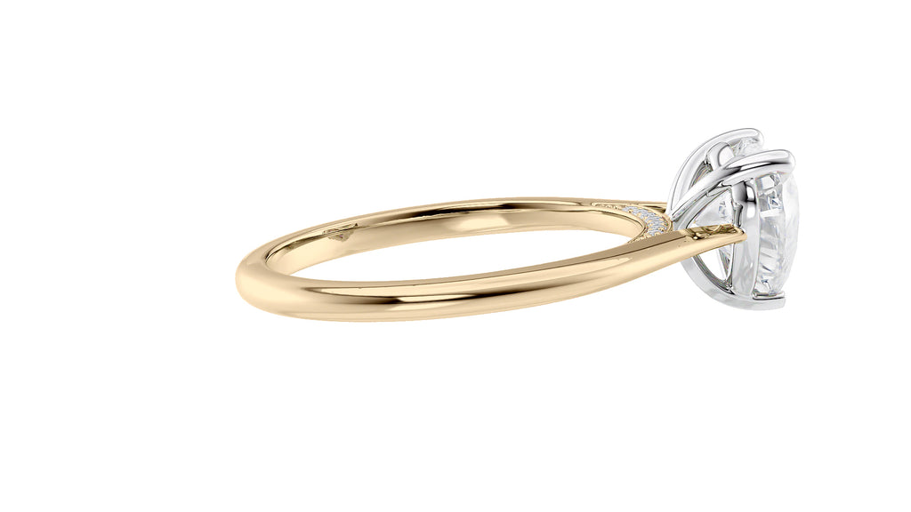 Heart Solitaire with Diamond Bridge Engagement Ring