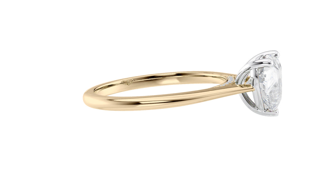Heart Solitaire with Diamond Bridge Engagement Ring