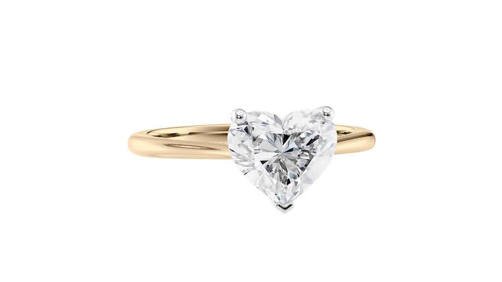 Heart Solitaire with Diamond Bridge Engagement Ring