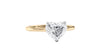 Heart Solitaire with Diamond Bridge Engagement Ring