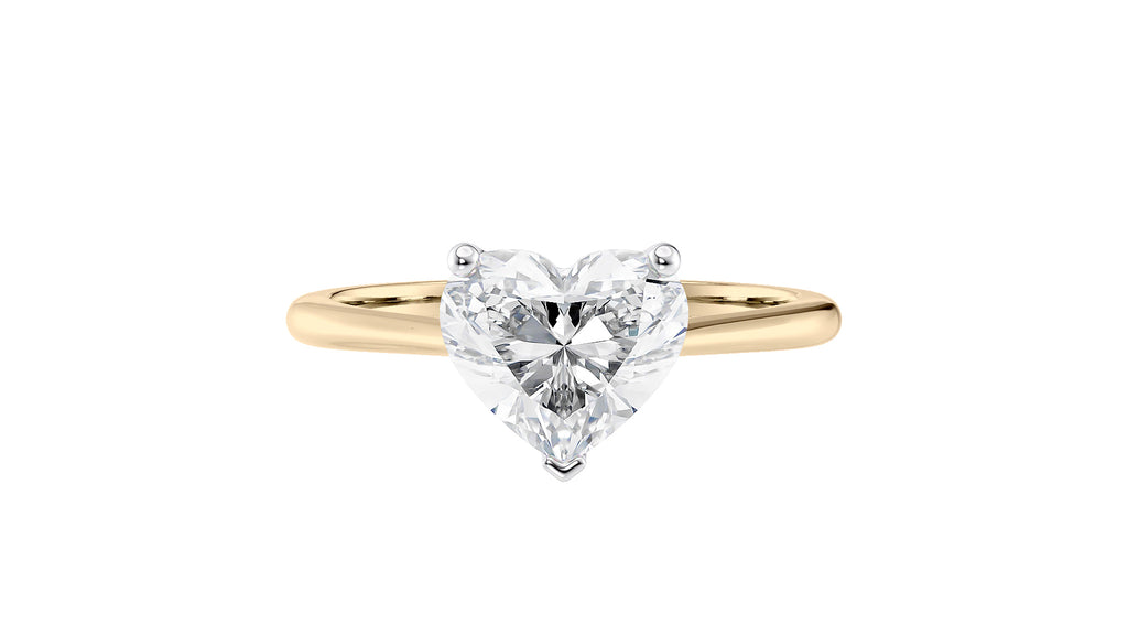 Heart Solitaire with Diamond Bridge Engagement Ring