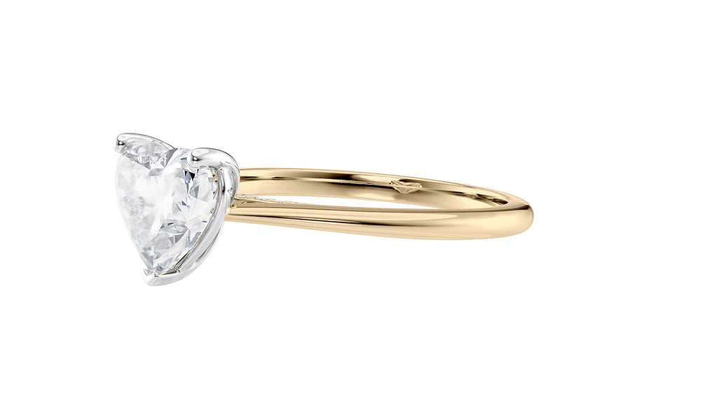 Heart Solitaire with Diamond Bridge Engagement Ring