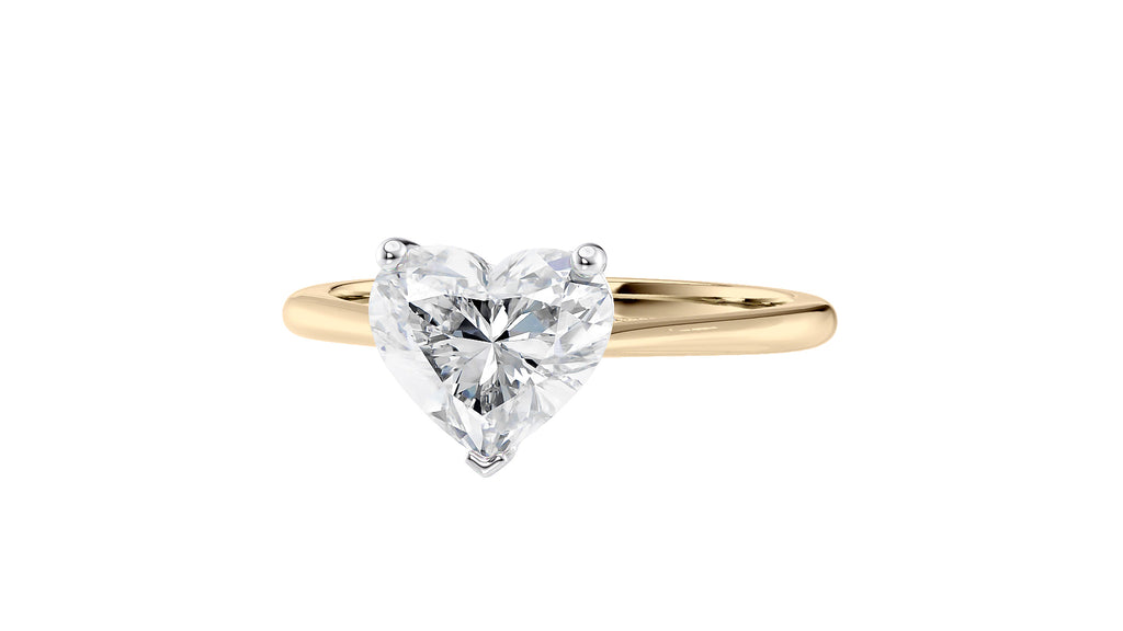 Heart Solitaire with Diamond Bridge Engagement Ring