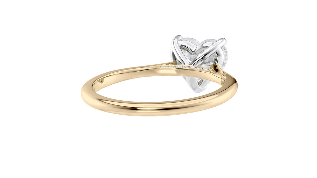 Heart Solitaire with Diamond Bridge Engagement Ring