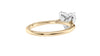 Heart Solitaire with Diamond Bridge Engagement Ring