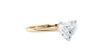 Heart Solitaire with Diamond Bridge Engagement Ring