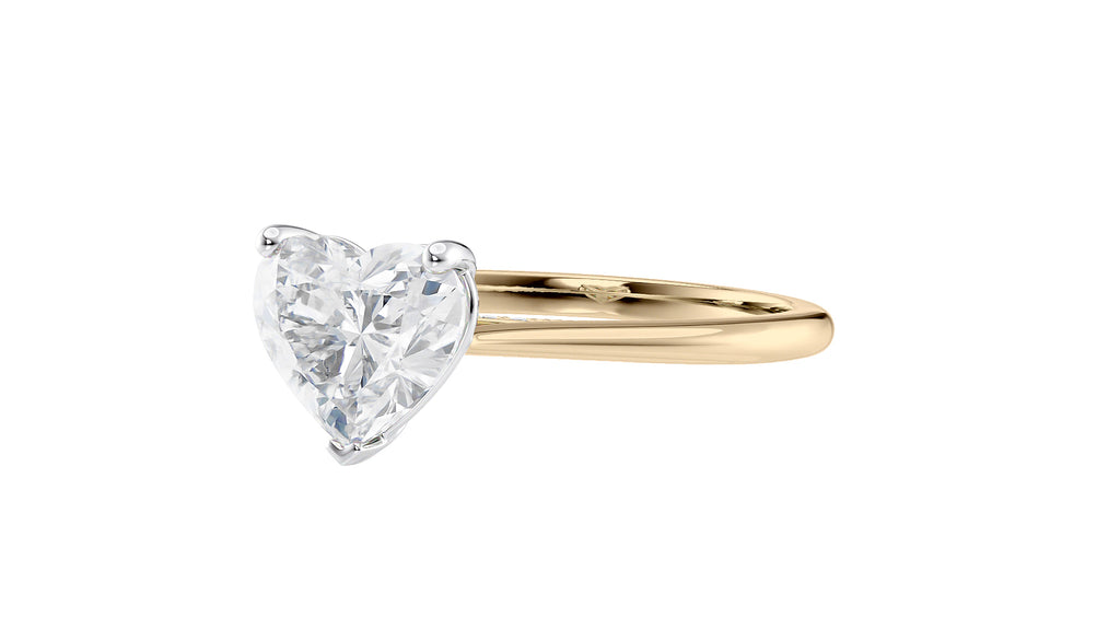 Heart Solitaire with Diamond Bridge Engagement Ring