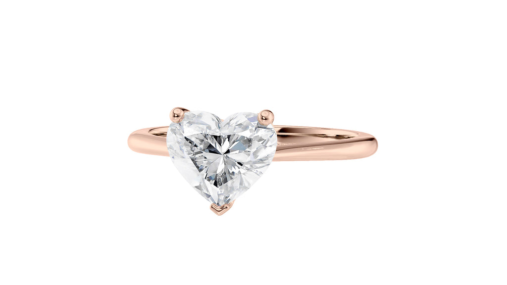 Heart Solitaire with Diamond Bridge Engagement Ring