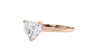 Heart Solitaire with Diamond Bridge Engagement Ring