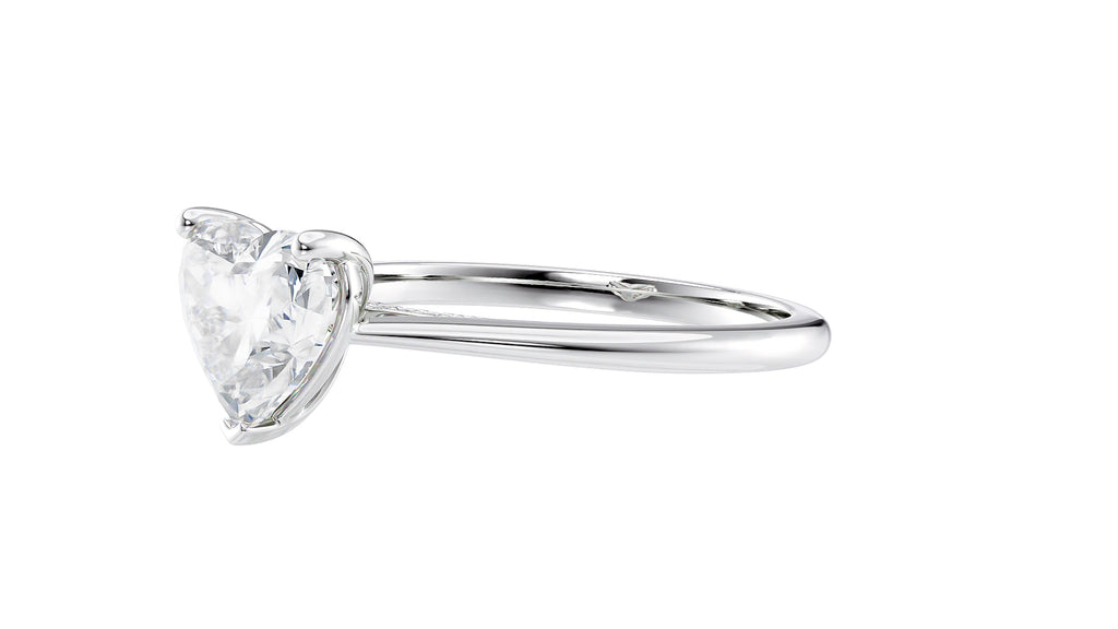 Heart Solitaire with Diamond Bridge Engagement Ring