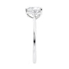 Heart shaped engagement ring 18ct white gold end view.