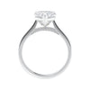 Heart shape diamond engagement ring white gold side view.