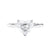 Heart cut diamond engagement ring white gold front view.