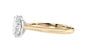 Oval Solitaire with Diamond Bridge Engagement Ring