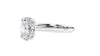 Oval Solitaire with Diamond Bridge Engagement Ring
