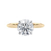 Natural diamond solitaire with a hidden halo gold front view