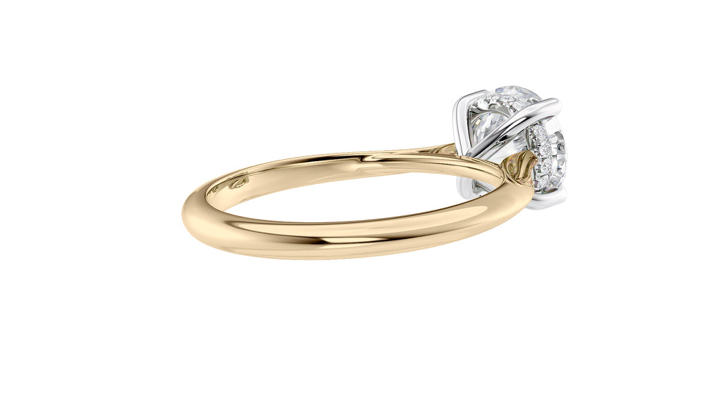 Round Solitaire Hidden Halo Diamond Engagement Ring