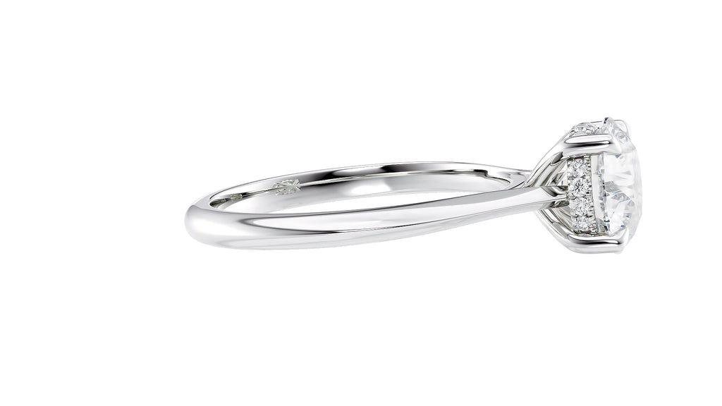 Round Solitaire Hidden Halo Diamond Engagement Ring