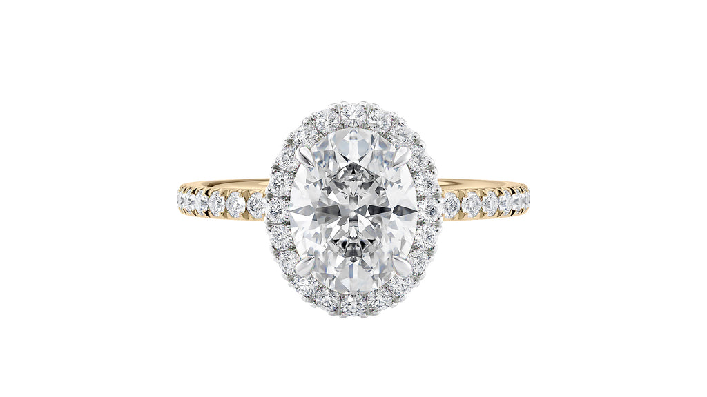 Oval Halo Diamond Band Engagement Ring