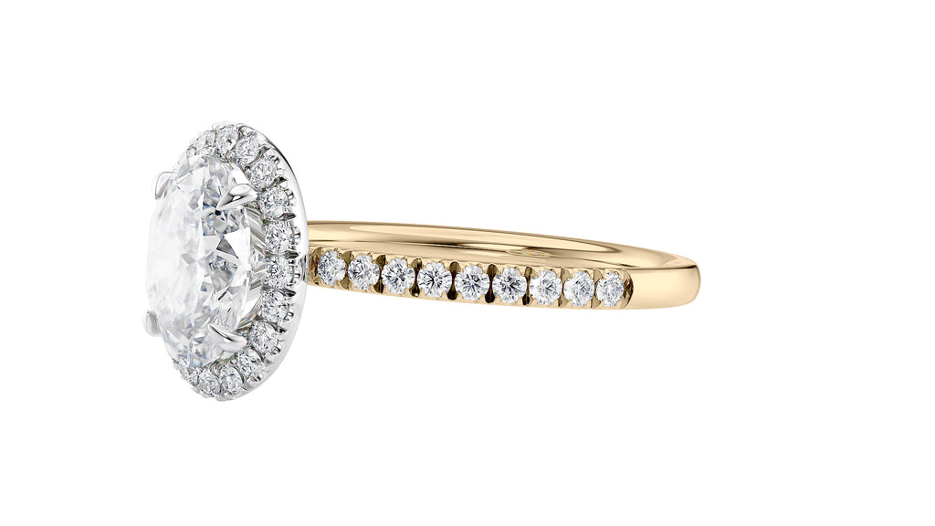 Oval Halo Diamond Band Engagement Ring