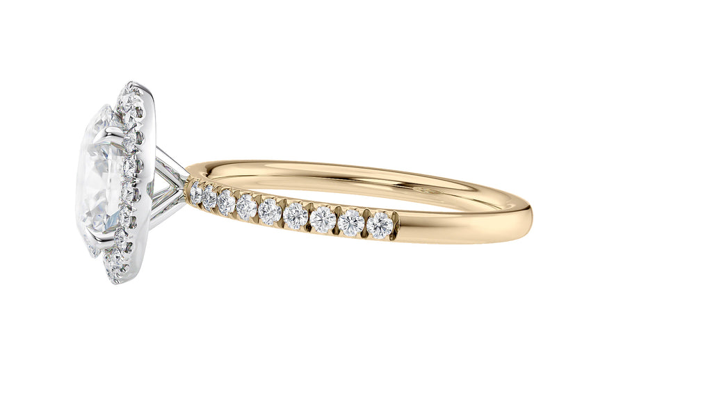 Oval Halo Diamond Band Engagement Ring