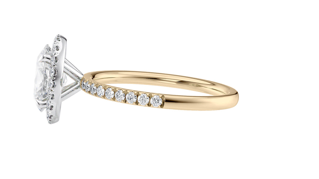 Oval Halo Diamond Band Engagement Ring