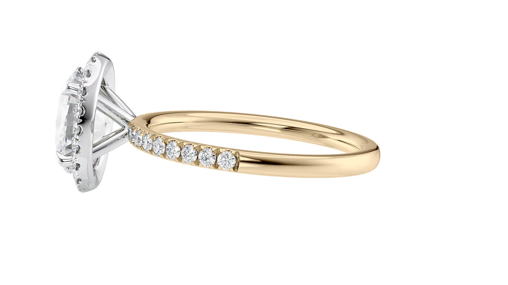 Oval Halo Diamond Band Engagement Ring