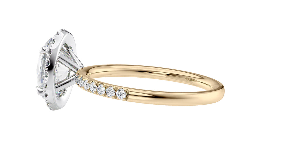 Oval Halo Diamond Band Engagement Ring