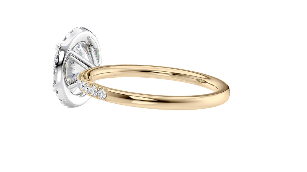 Oval Halo Diamond Band Engagement Ring