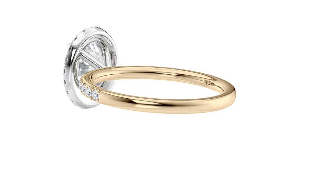Oval Halo Diamond Band Engagement Ring