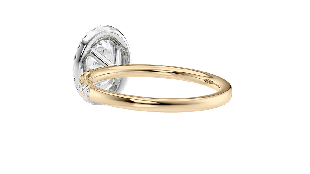 Oval Halo Diamond Band Engagement Ring