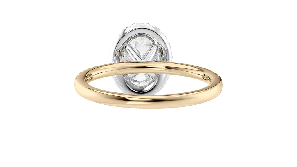 Oval Halo Diamond Band Engagement Ring