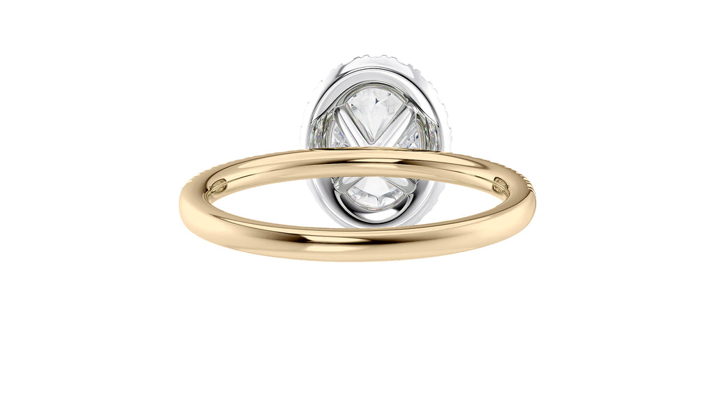 Oval Halo Diamond Band Engagement Ring